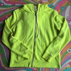 neon yellow zip up hoodie 🎾